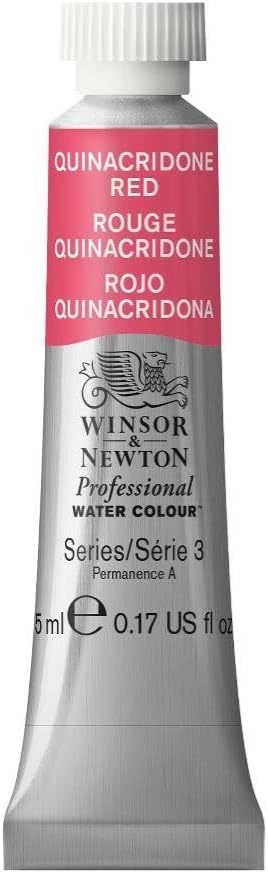 Winsor & Newton Professional Watercolor, 5ml (0.17-oz) Tube, Quinacridone Red