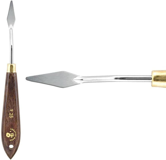 Creative Mark Stainless Steel Palette Knife Painting Tools - Paint Palette with Wooden Handle - Variety of Shapes and Sizes - 25T, 1-1/4 in