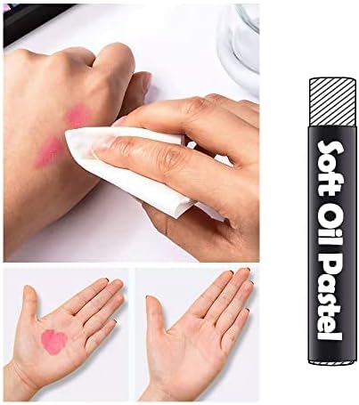 12 Pcs Cream Soft Oil Pastels Vibrant and Creamy Colored Chalk Pastels Artists Grade Art Supplies Set for Professionals Painting Drawing Black