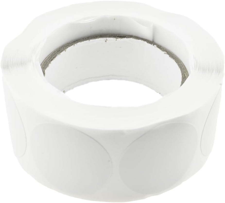 HAHIYO 1Inch 500Pcs White Kraft Label Sticker Roll - Round, Blank, Permanent Adhesive Dot Sticker for Jar, Canning, Price Tag, Store Organizing