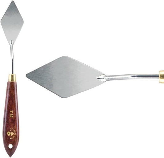 Creative Mark Stainless Steel Palette Knife Painting Tools - Paint Palette with Wooden Handle - Variety of Shapes and Sizes - 39T, 2 in