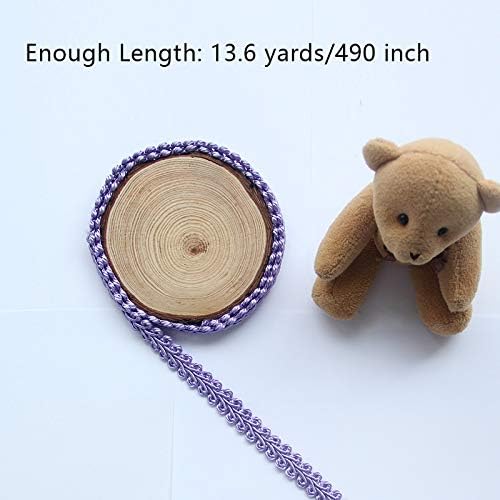 BEL AVENIR Braid Trim 1/2 inch 13.6 Yards French Gimp Basic Sewing Polyester DIY Crafts Costume Home Decorative (Purple)