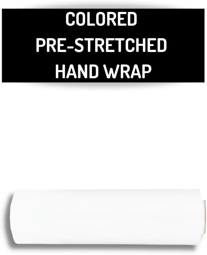 PSBM White Stretch Wrap, 15 Inch x 1476 Feet, 4 Pack, Tinted Pre-Stretched Shrink Wrap Film for Moving, Packaging, Pallet Wrapping