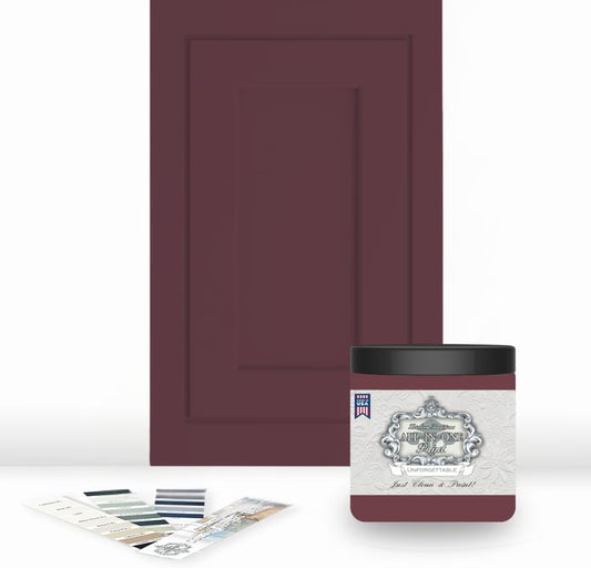 ALL-IN-ONE Paint, Durable cabinet and furniture paint. Built in primer and top coat, no sanding needed. Includes our 30 featured color card - Unforgettable, 8oz Sample