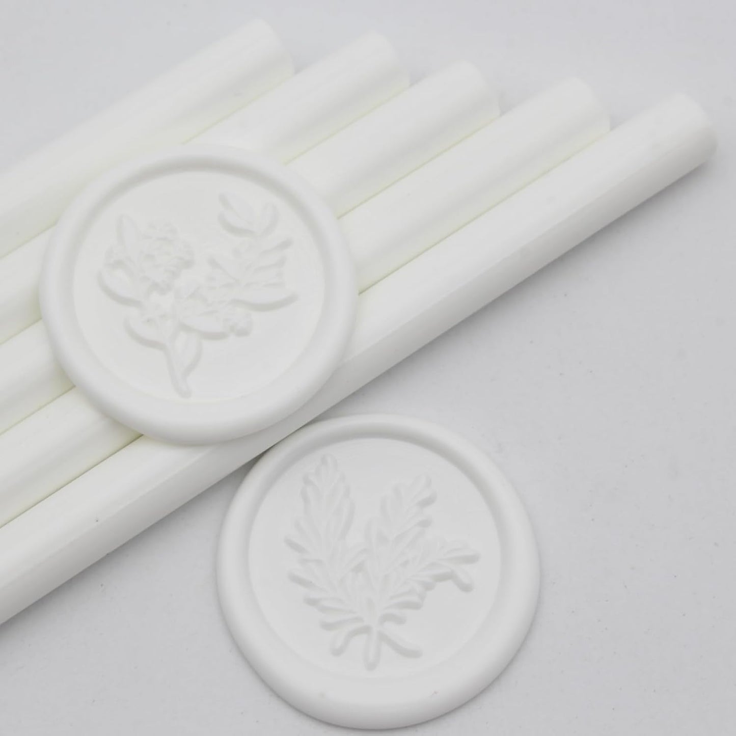 52pcs White Wax Sealing Sticks, Andotopee Glue Gun Adhesive Seal Sticks for Stamp Seals, Premium Sealing Wax for Envelope Seals Wedding Invitation Craft Adhesive, Great Gift Ideas (Mini Size)