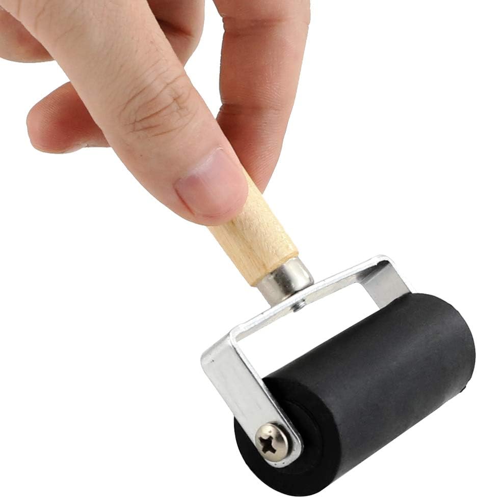 BIGNC 3 Pack Rubber Roller Brayer Rollers, Art Craft Roller for Print,Ink,Stamping Tools, 4 inch, 2.4 and 1.4 inch