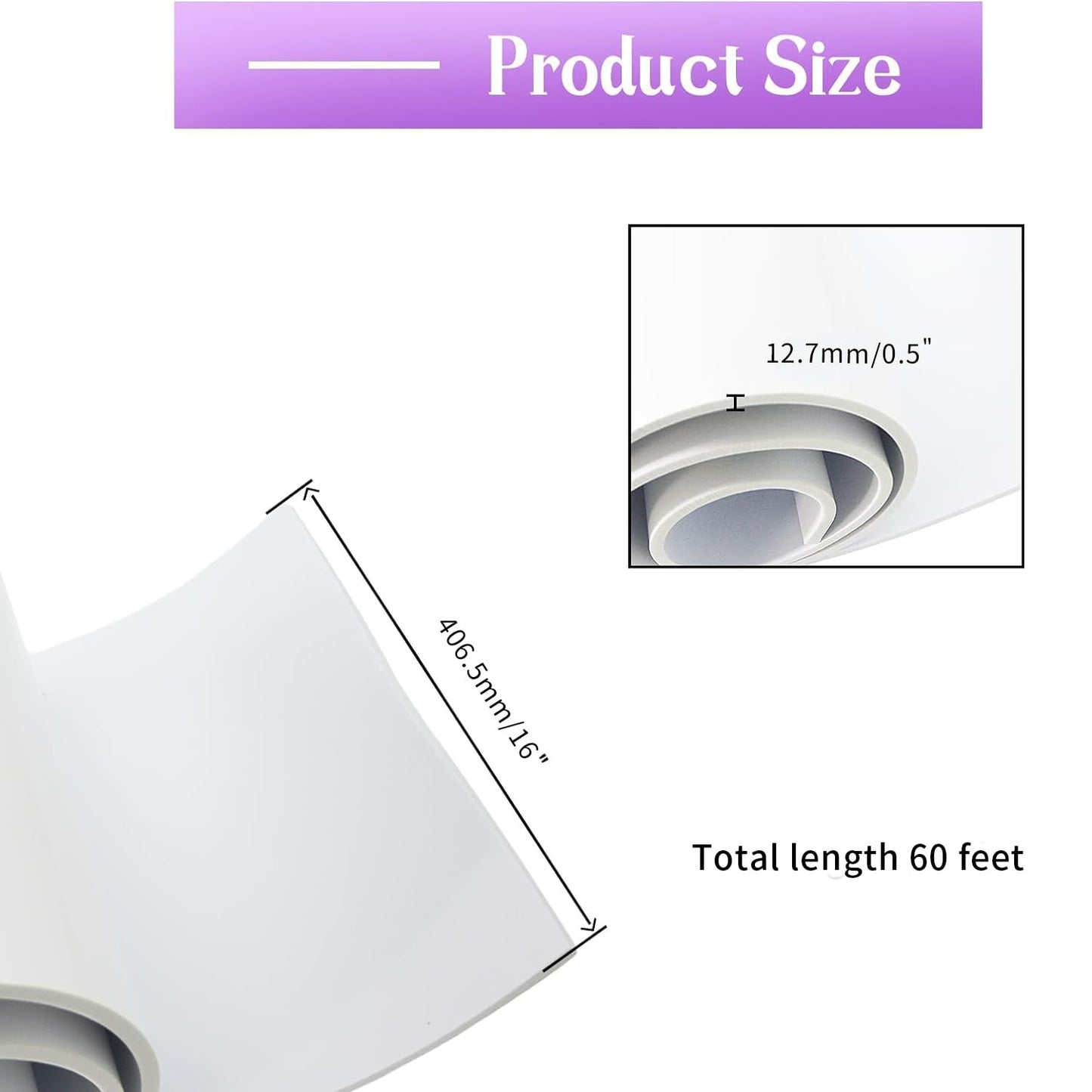 Closed Cell Neoprene Foam Rubber Sheet with Adhesive - 60 x 16 x 1/2 Inch Multi-Function Insulation, Soundproofing, and Weatherproof Foam Padding Easy Cut DIY, White