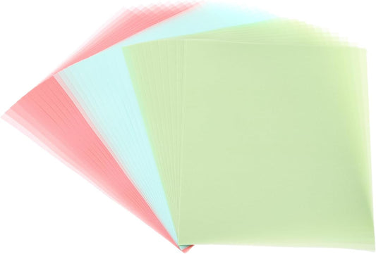 PATIKIL 30 Sheets Vellum Paper 4.25x5.5, Vellum Paper Printable Translucent Paper 100GSM Colored for Invitations Laser InkJet Printing Card Making Crafting Wedding Tracing, Pink Green Blue