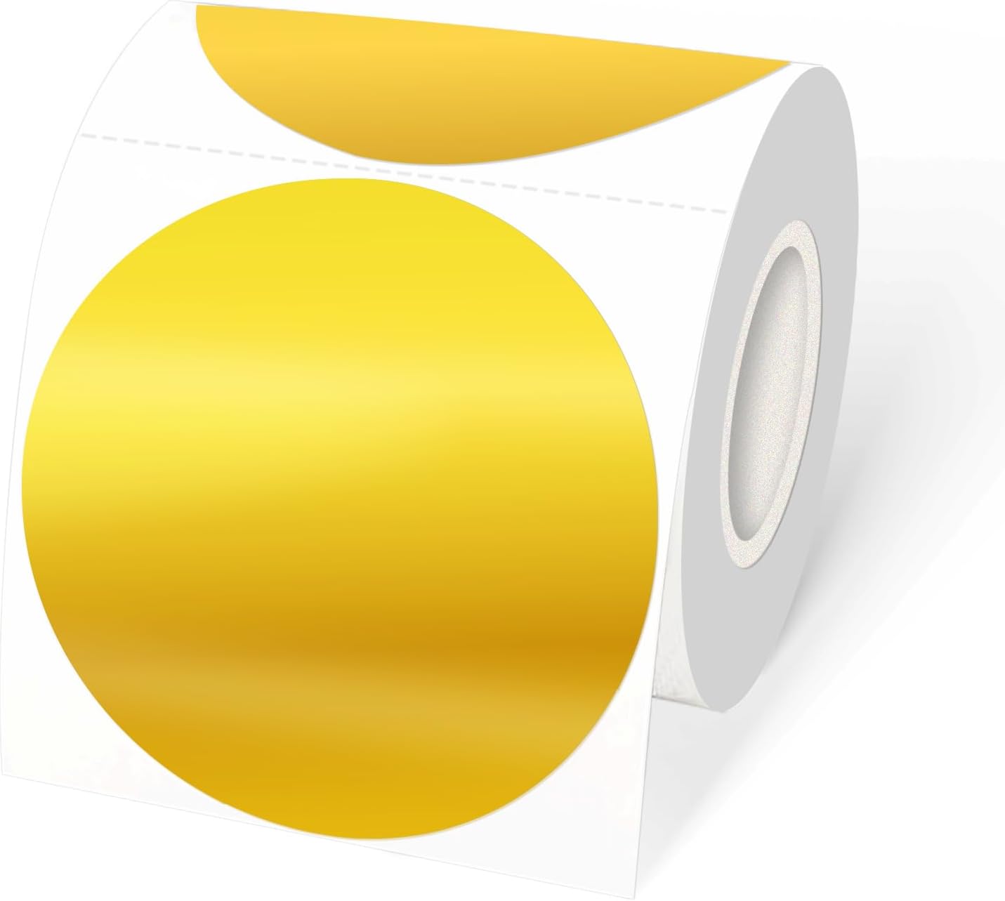 3" Holographic Direct Thermal Label Stickers, Round Printable Rainbow Glitter Thermal Printer Sticker Labels for Gift Wrapping, Self-Adhesive DIY Custom Logo Design- Holographic Gold