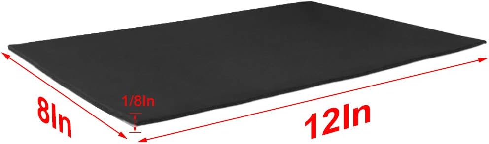 Foam Sheets with Adhesive Backing Foam Padding Neoprene Rubber Mat Closed Cell Sheet Anti-Slip Insulation Rubber Anti Vibration Square Pad (12" x 8" x 1/8", 5 Pcs)