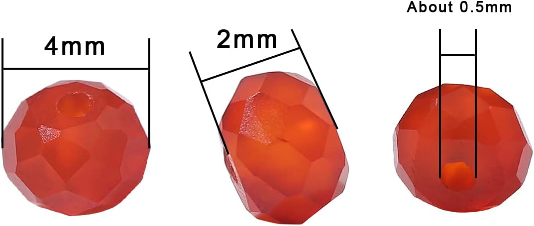 Natural Red Agate Beads 4x2mm 120pcs Faceted Rondelle Loose Semi Gemstone Beads for Jewelry Making Design