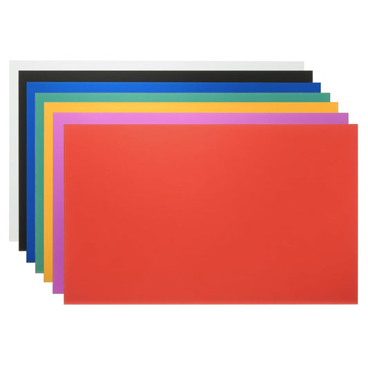 PATIKIL 6x10 Inch Anodized Aluminum Sheet Metal, 7Pcs Laser Plates Engraving Blanks 0.5MM Thin Rectangle for Crafting DIY House Laser Engraving, Silver/Black/Blue/Green/Yellow/Red/Purple