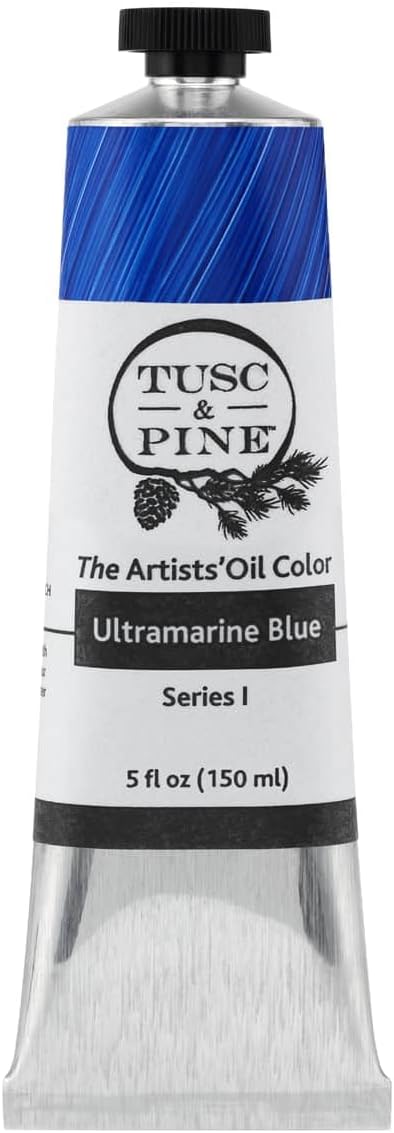 Tusc & Pine Artist Oil Paint - Ultramarine Blue, 150 ml, Non-Yellowing, Rich & Creamy Consistency, Maximum Pigment Load, Small Batch Milled Oil Paints Made in the USA for Professional Artists