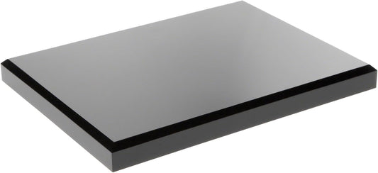 Plymor Black Acrylic Rectangular Beveled Display Base, 8" W x 6" D x 0.75" H, Pack of 6