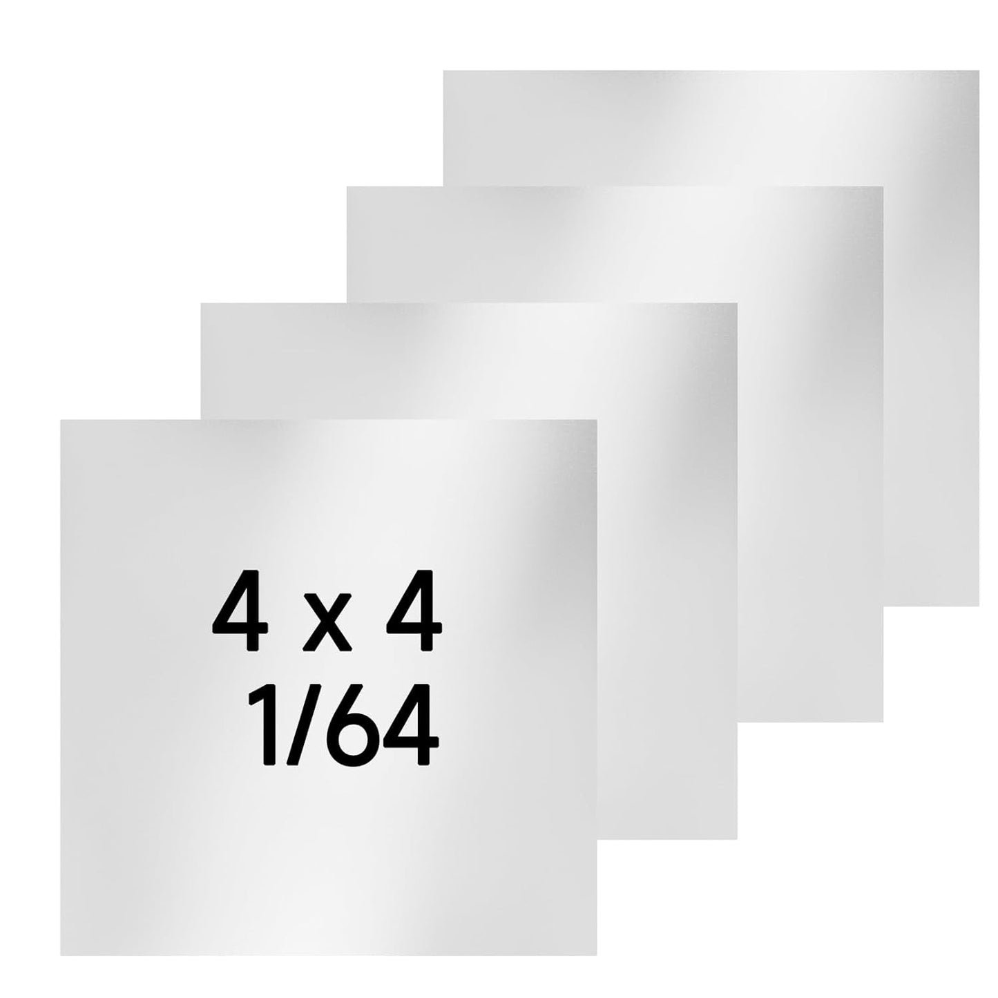 304 Stainless Steel Sheet - 4PCS 4" X 4" X 1/64" Thin Stainless Steel Plate 1/64 Inch Thickness with Protective Film Metal Sheets Shim Stock for Kitchen DIY Crafting (101 x 101 x 0.39 mm)