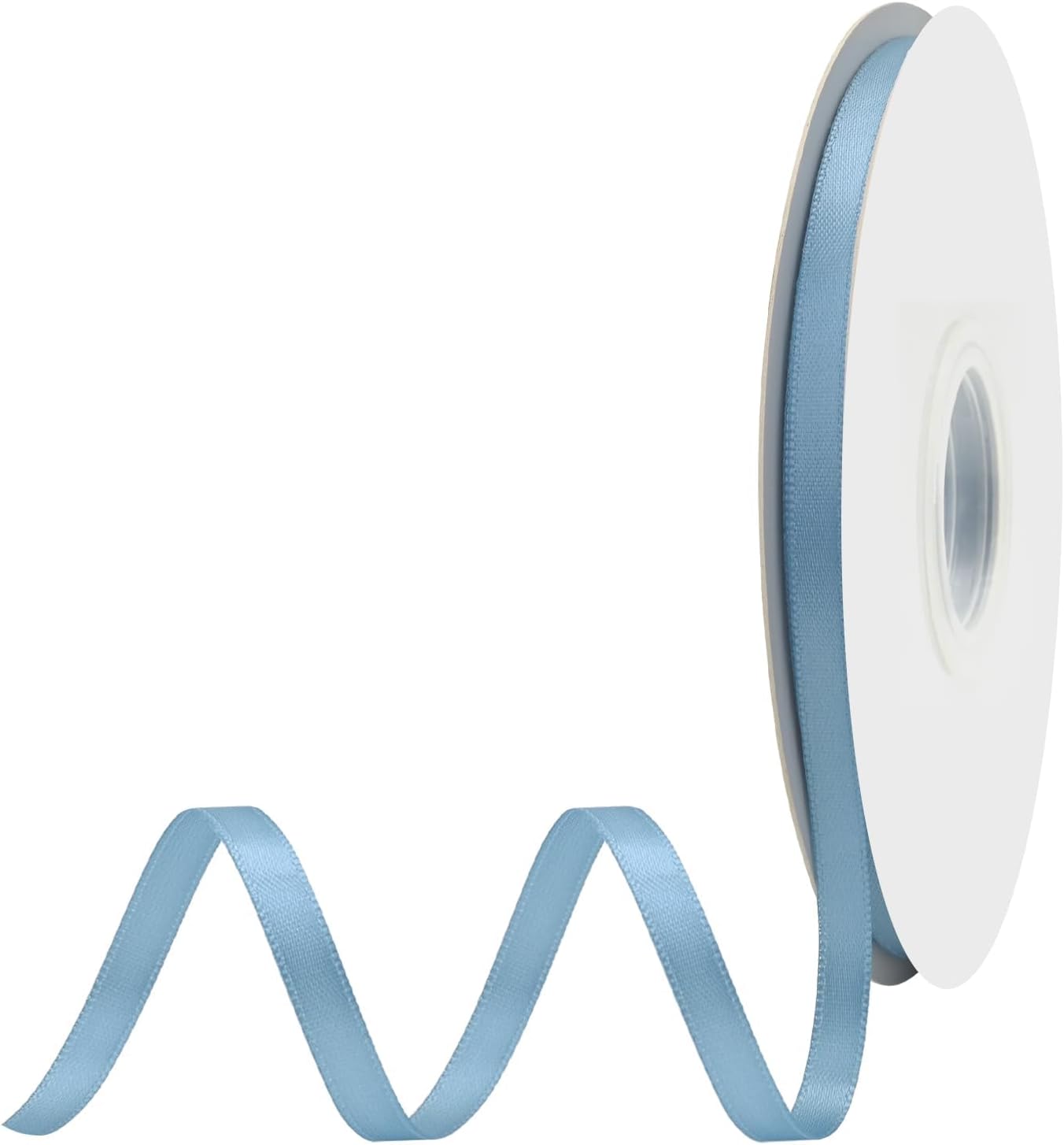 Dusty Blue Satin Ribbon 1/4" X 50 Yards Solid Color Double Faced Ribbons Perfect for Crafts Wedding Decor Bow Making Arts Sewing and More