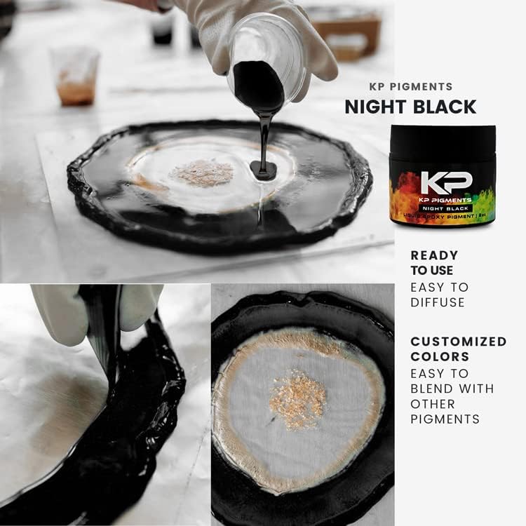 Epoxy Pigment Paste for Epoxy Resin, Tint/Pigment Paste with Spoon for Arts and Crafts, Jewelry, Resin Woodworking and More! (Night Black)