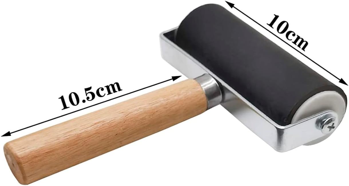 HRJZF 3 Pack Rubber Brayer Roller for Printmaking, Great for Gluing Application Also. Anti Skid Tape Construction Tools, Print, Ink and Stamping Tools 4 Inch
