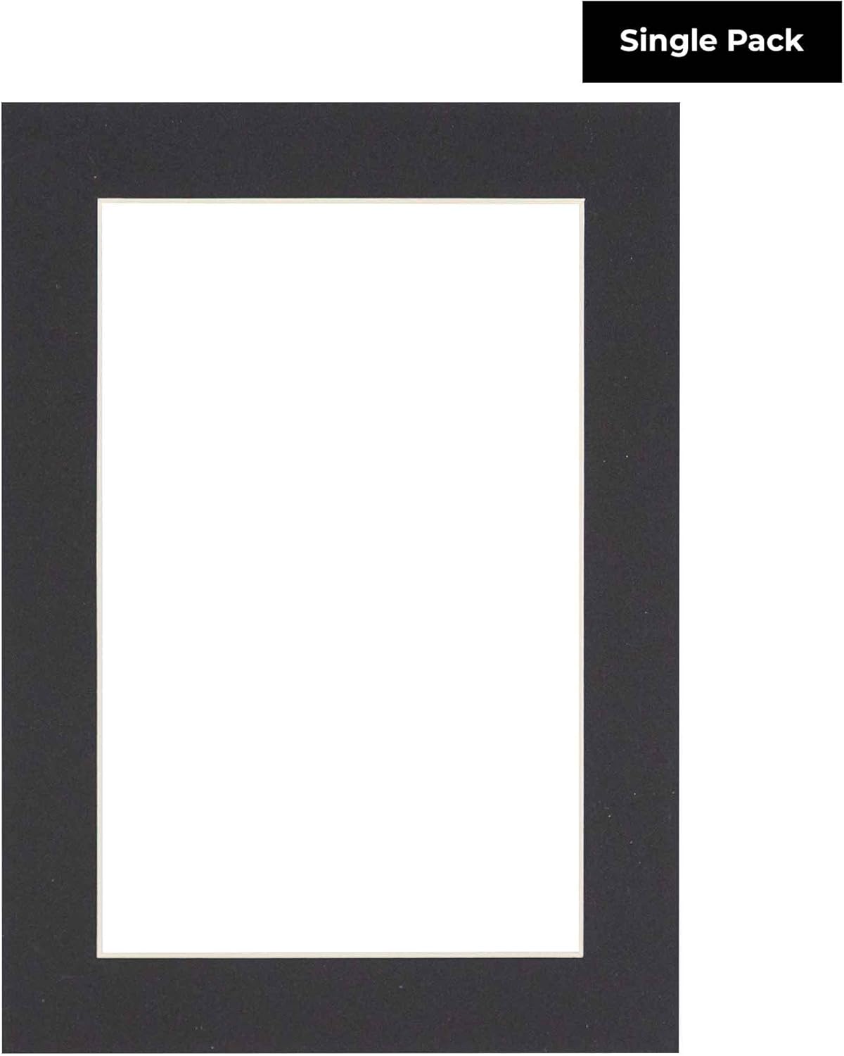 Poster Palooza 8x10 Mat Bevel Cut for 5.5x8.5 Photos - Acid Free Black Precut Matboard - For Pictures, Photos, Framing - 4-ply Thickness