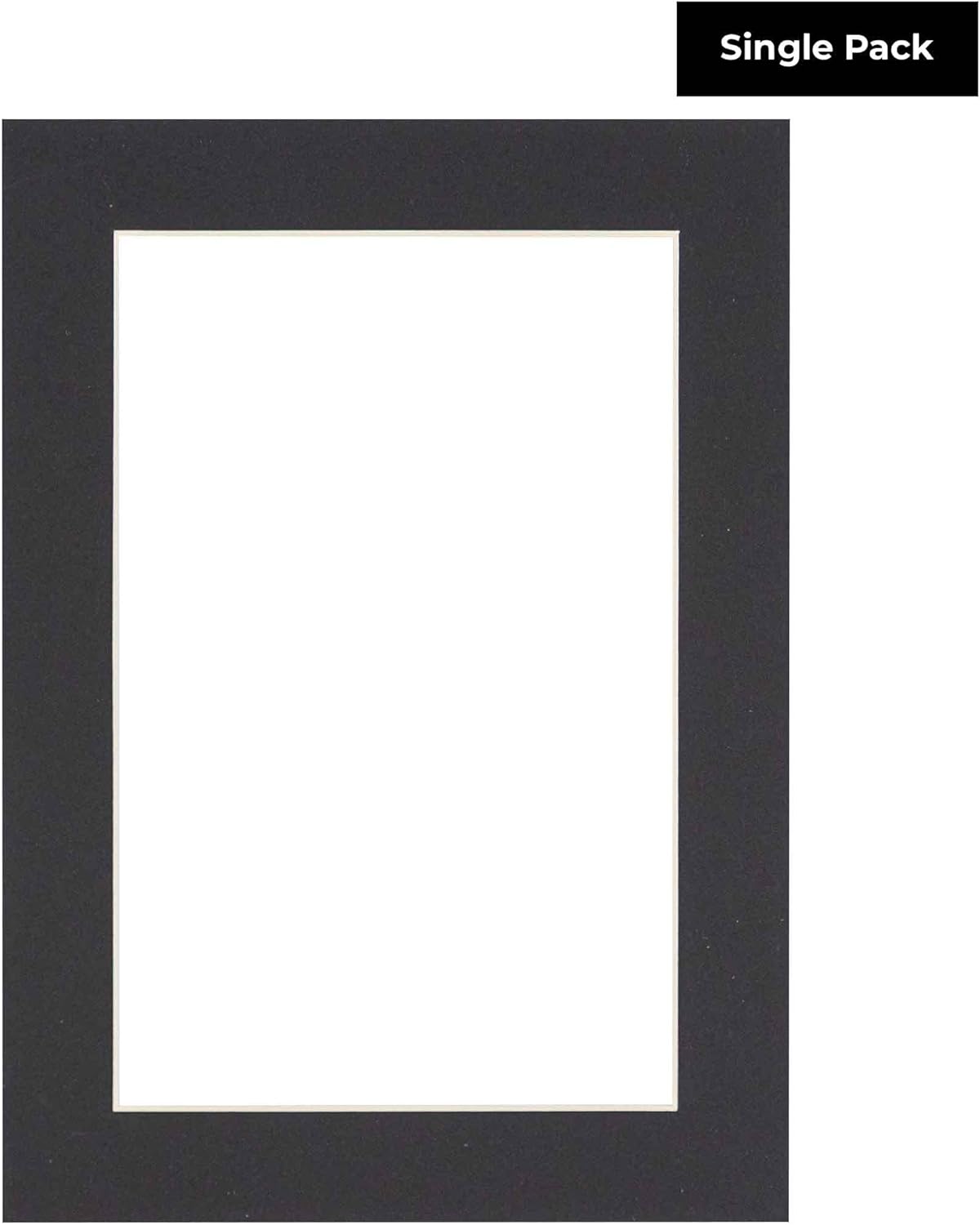 6x8 Mat for 8x10 Frame - Precut Mat Board Acid-Free Black 6x8 Photo Matte Made to Fit a 8x10 Picture Frame, Premium Matboard for Family Photos, Show Kits, Art, Picture Framing, Pack of 1 Mat