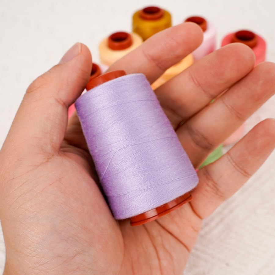 Polyester Sewing Thread Kit, 12 Colors, 800 Yards Each, Multi-Color Spools for Machine and Hand Sewing, Quilting, Serger, 30wt