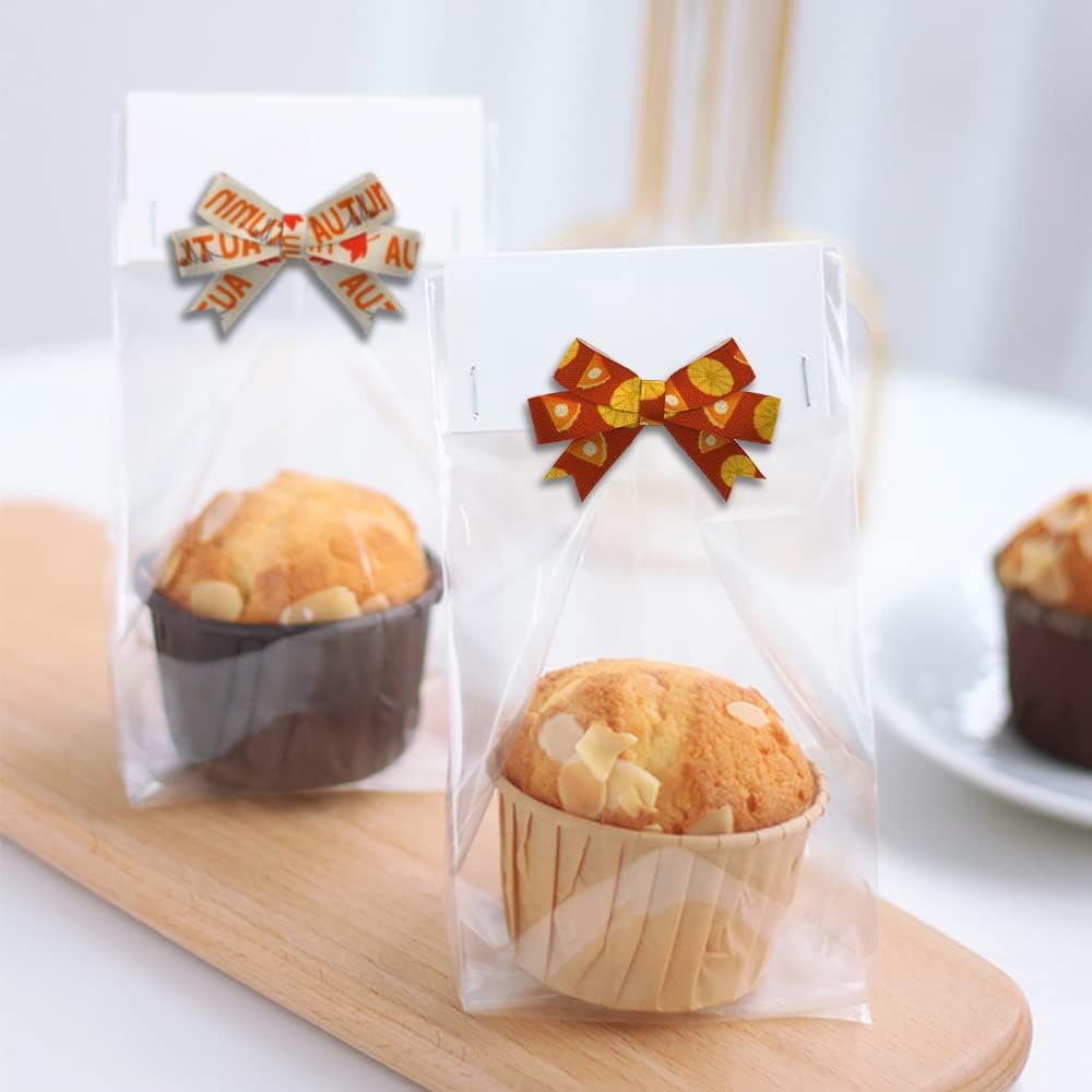 4 PCS Thanksgiving Fall Ribbons Pumpkin Leaves Printed Grosgrain Ribbons White Orange Ribbon Hello Autumn Craft Ribbons for Gift Wrapping Fall Thanksgiving Decor (20 Yards, 0.78''&0.39'')