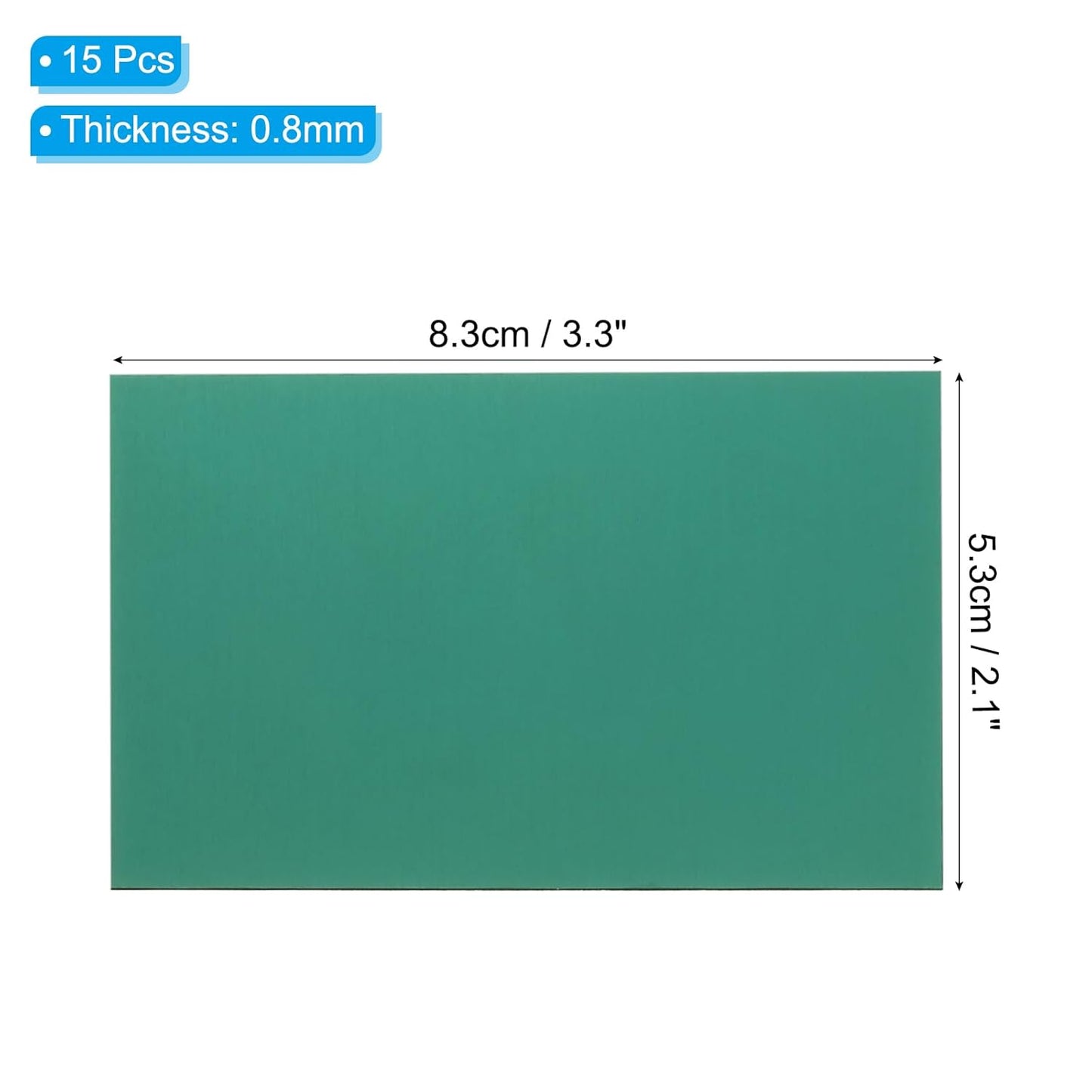 PATIKIL 2.1x3.3 Inch Anodized Aluminum Sheet Metal, 15Pcs Laser Plates Engraving Blanks 0.5MM Thin Rectangle for Crafting DIY House Laser Engraving, Green