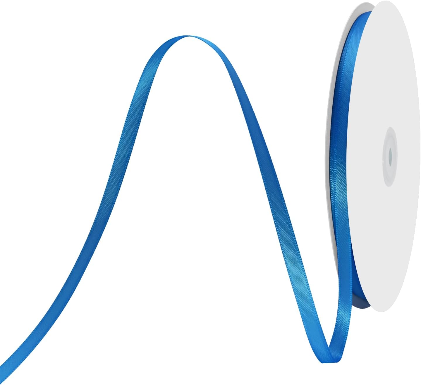 1/4" X 100 Yards Royal Blue Satin Thin Ribbon Solid Color Double Faced Ribbons Perfect for Crafts Wedding Decor Bow Making Arts Sewing and More