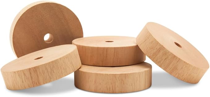 3-inch Diameter Slab Wooden Wheels for Crafts 3/8-inch Hole, 3/4-inch Thick, Pack of 12 Mini Craft Wheel for Model, by Woodpeckers