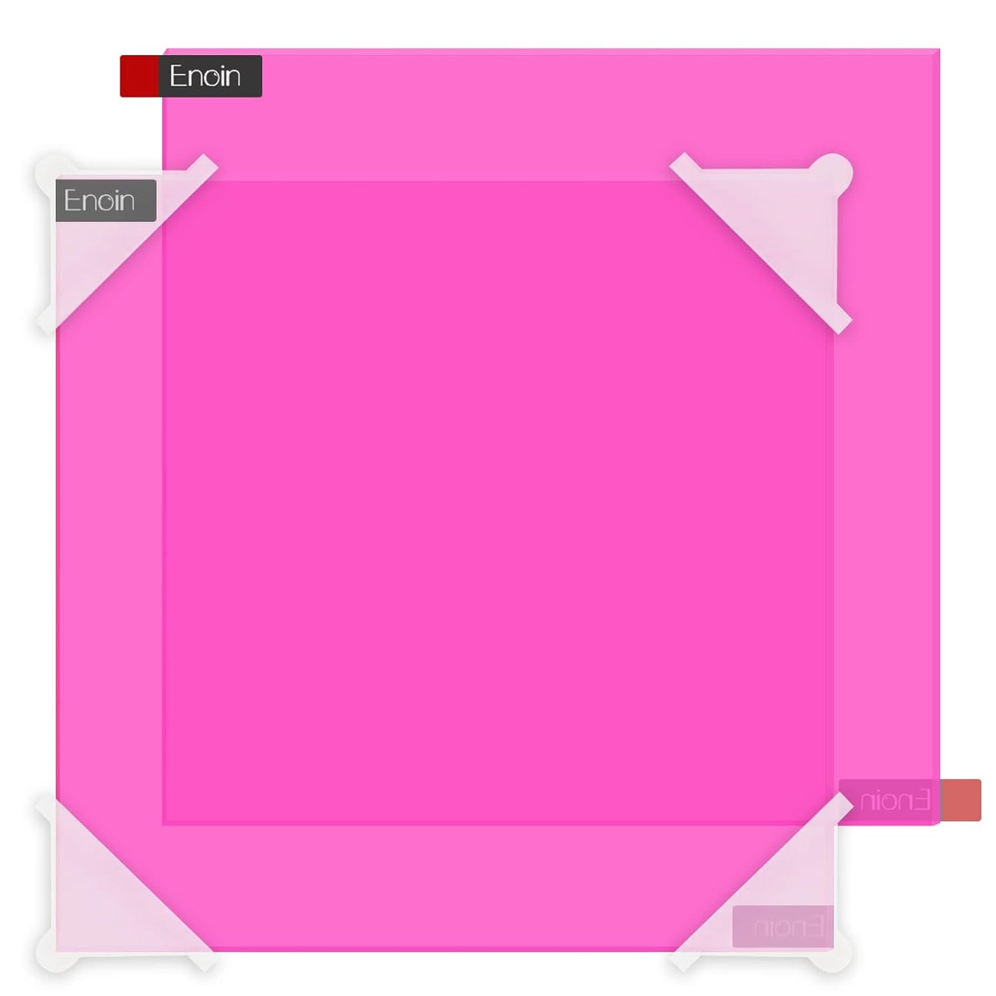 Enoin 2 Pack 12x12 Translucent Pink Acrylic Sheet - Cut to Size Plexiglass Sheets 1/8 inch Thick, Colored Plastic Board Panel for Art Craft, DIY, Painting