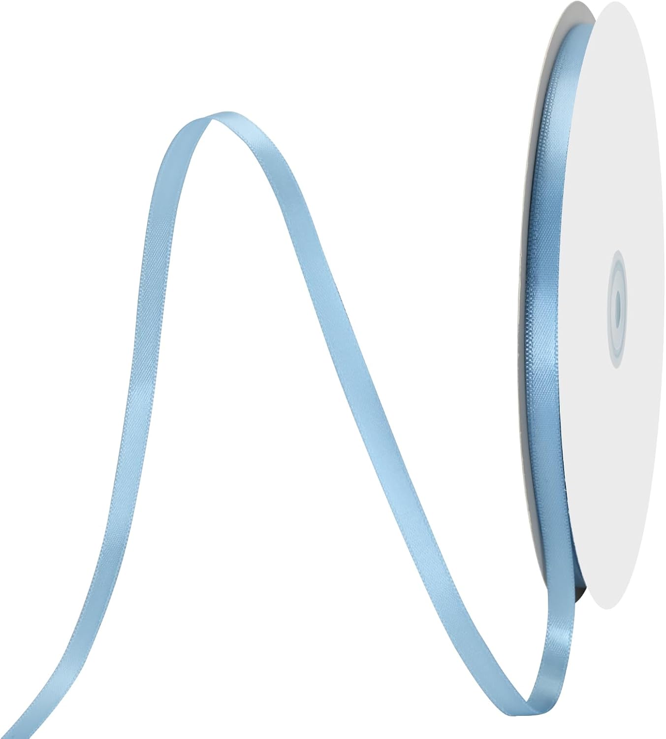 1/4" X 100 Yards Dusty Blue Satin Thin Ribbon Solid Color Double Faced Ribbons Perfect for Crafts Wedding Decor Bow Making Arts Sewing and More