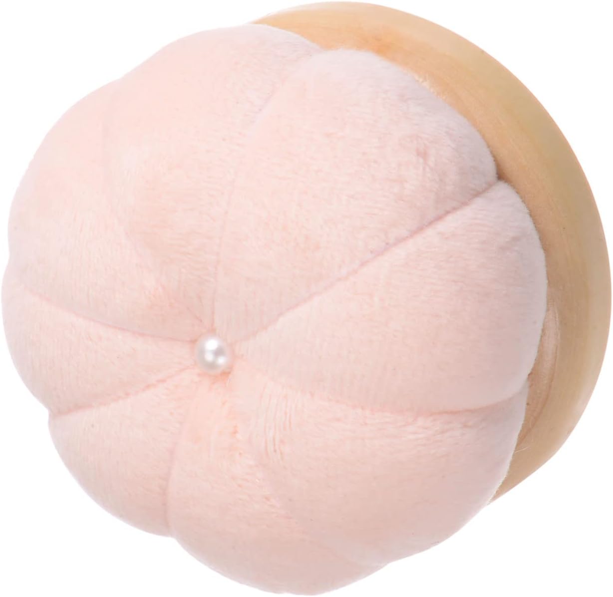 HARFINGTON Wooden Base Needle Pincushions Japanese Style Pin Cushions Round Pin Cushion Needle Holder for Sewing Quilting Needlework DIY Crafts, Light Pink