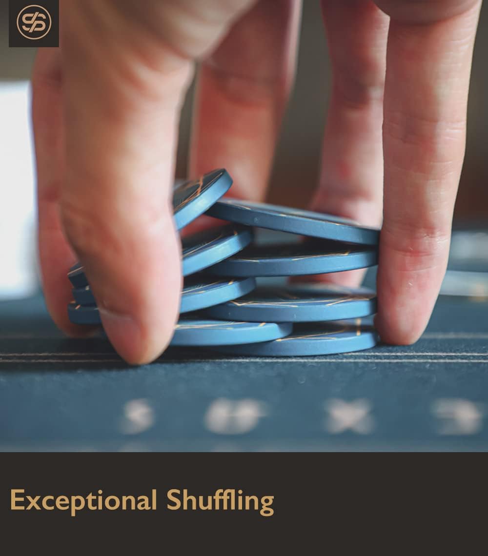 SLOWPLAY Nash Ceramic Poker Chips in Bulk, Casino Grade Ceramic 12-Gram Poker Chip for Texas Hold'em, 43mm Professional Chips Pack of 50 with Denomination of 10