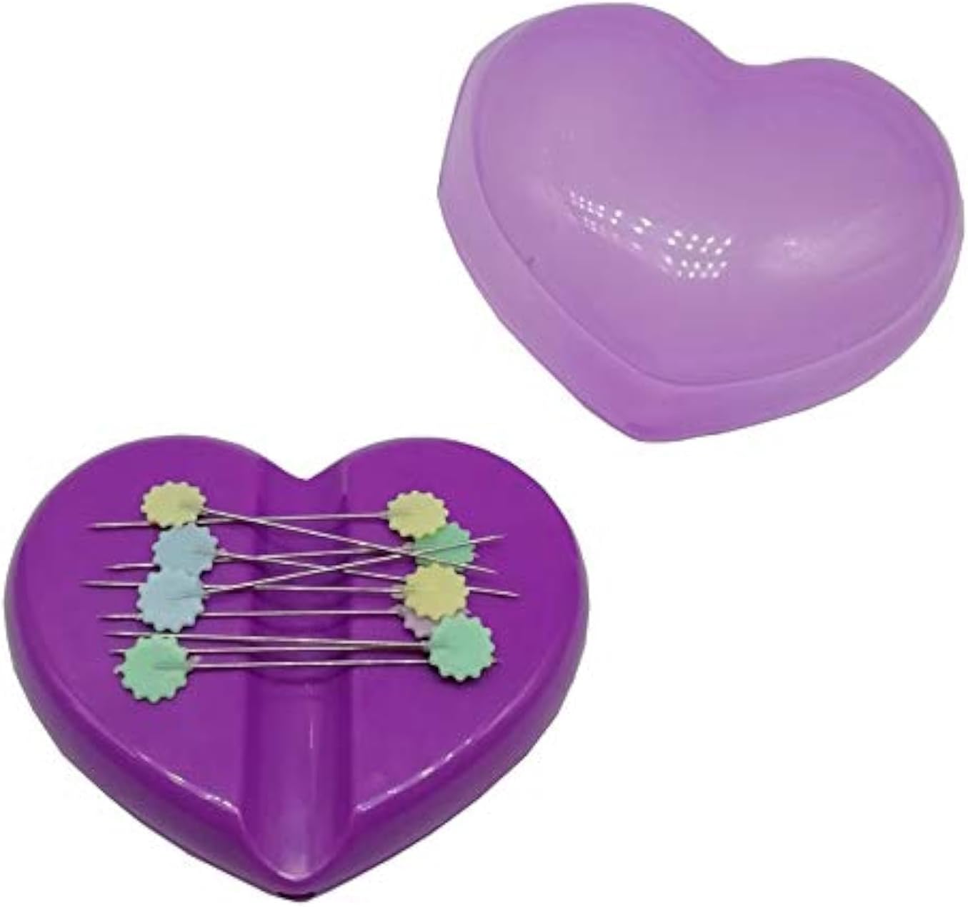 YICBOR Magnetic Pin Cushion with 20pcs Sewing Pins, Heart Magnetic Pins Holder for Storage Sewing Quilting