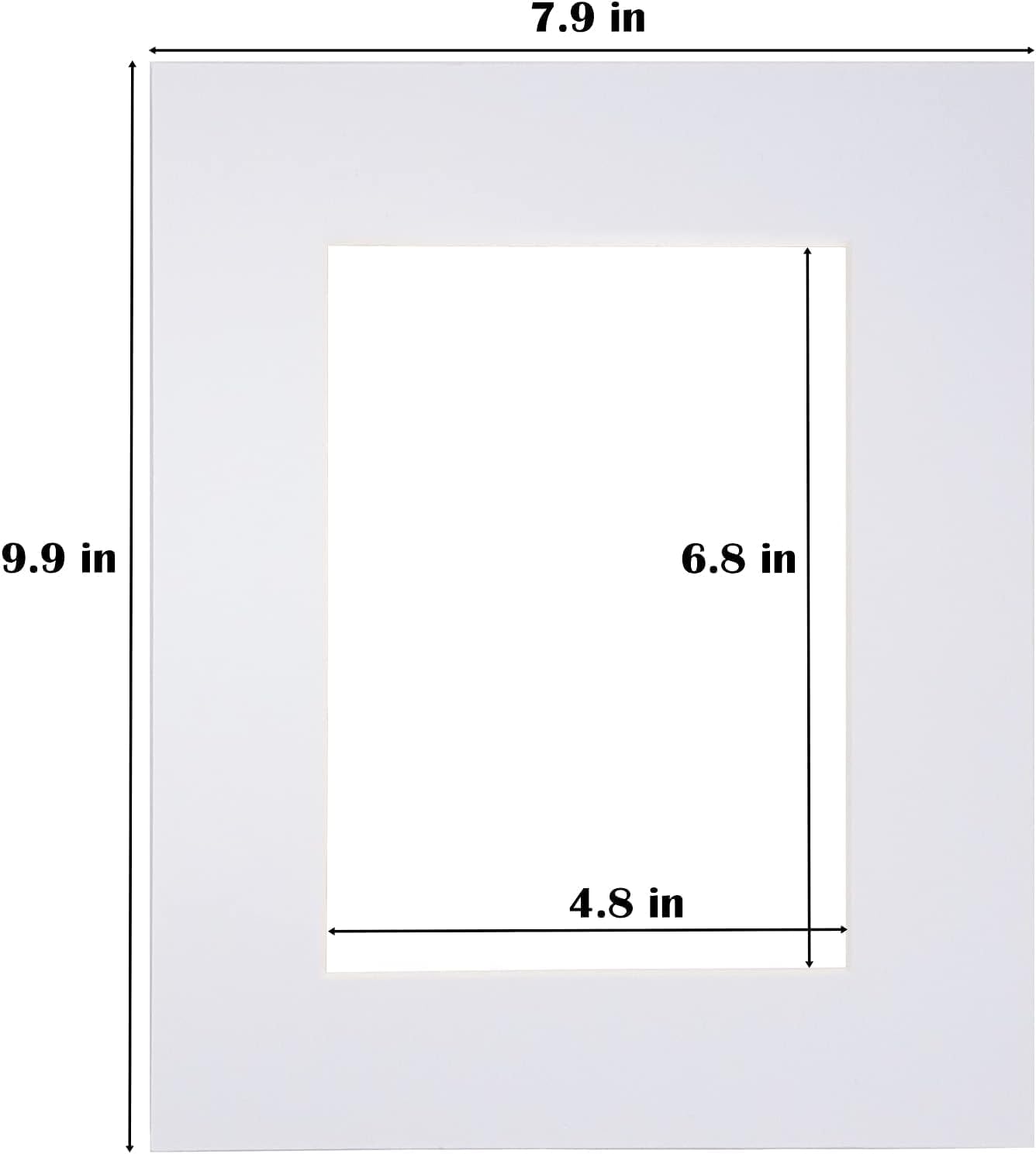 Egofine 8x10 White Picture Mats Pack of 11, Frame Mattes for 5x7 Pictures, Acid Free, 1.2mm Thickness, with Core Bevel Cut
