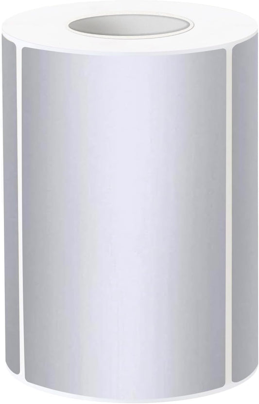 2" x 3" Silver Thermal Label Stickers,Waterproof Thermal Printer Sticker Labels for Gift Wrapping, Self-Adhesive Name Price Tag DIY Custom Logo Design (280 pcs,Silver)