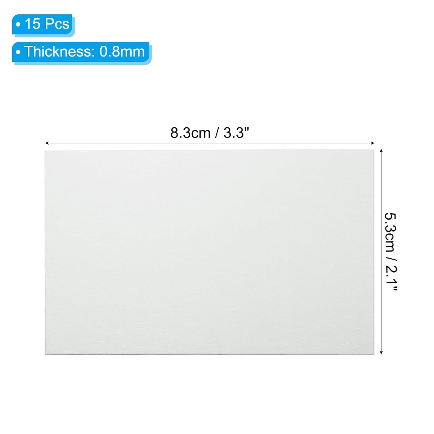 PATIKIL 2.1x3.3 Inch Anodized Aluminum Sheet Metal, 15Pcs Laser Plates Engraving Blanks 0.5MM Thin Rectangle for Crafting DIY House Laser Engraving, Silver