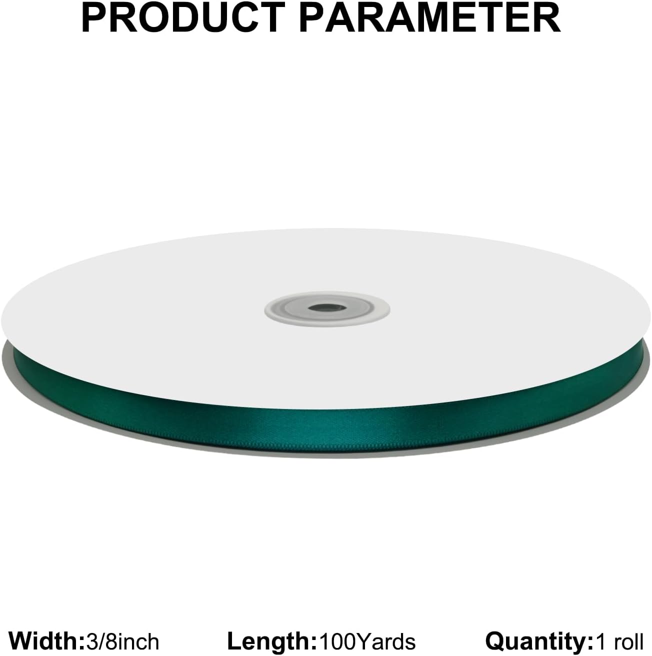 3/8" X 100 Yards Teal Satin Thin Ribbon Solid Color Double Faced Ribbons Perfect for Crafts Wedding Decor Bow Making Arts Sewing and More