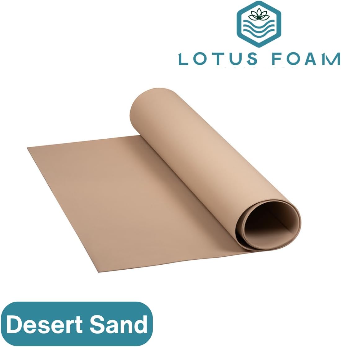 LotusFoam Large 3mm EVA Foam Sheet - 44"x 85" High Density Foam 130 kg/m3 for Cosplay, Costumes, Crafts, Flooring, Outdoor Use - 35 Colors (Desert Sand) - Desert Sand