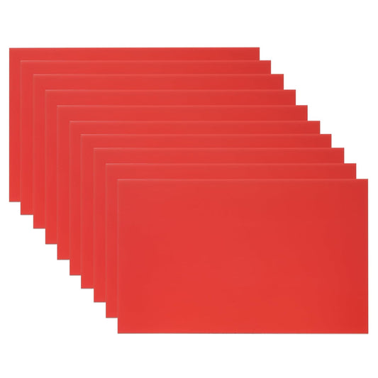 PATIKIL 5x8 Inch Anodized Aluminum Sheet Metal, 10Pcs Laser Plates Engraving Blanks 0.5MM Thin Rectangle for Crafting DIY House Laser Engraving, Red