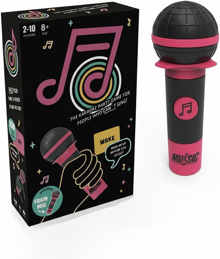 Grab The Mic Game,Hilarious Karaoke Party Card Game for 2-10 Players, Perfect for Game Night & Gatherings