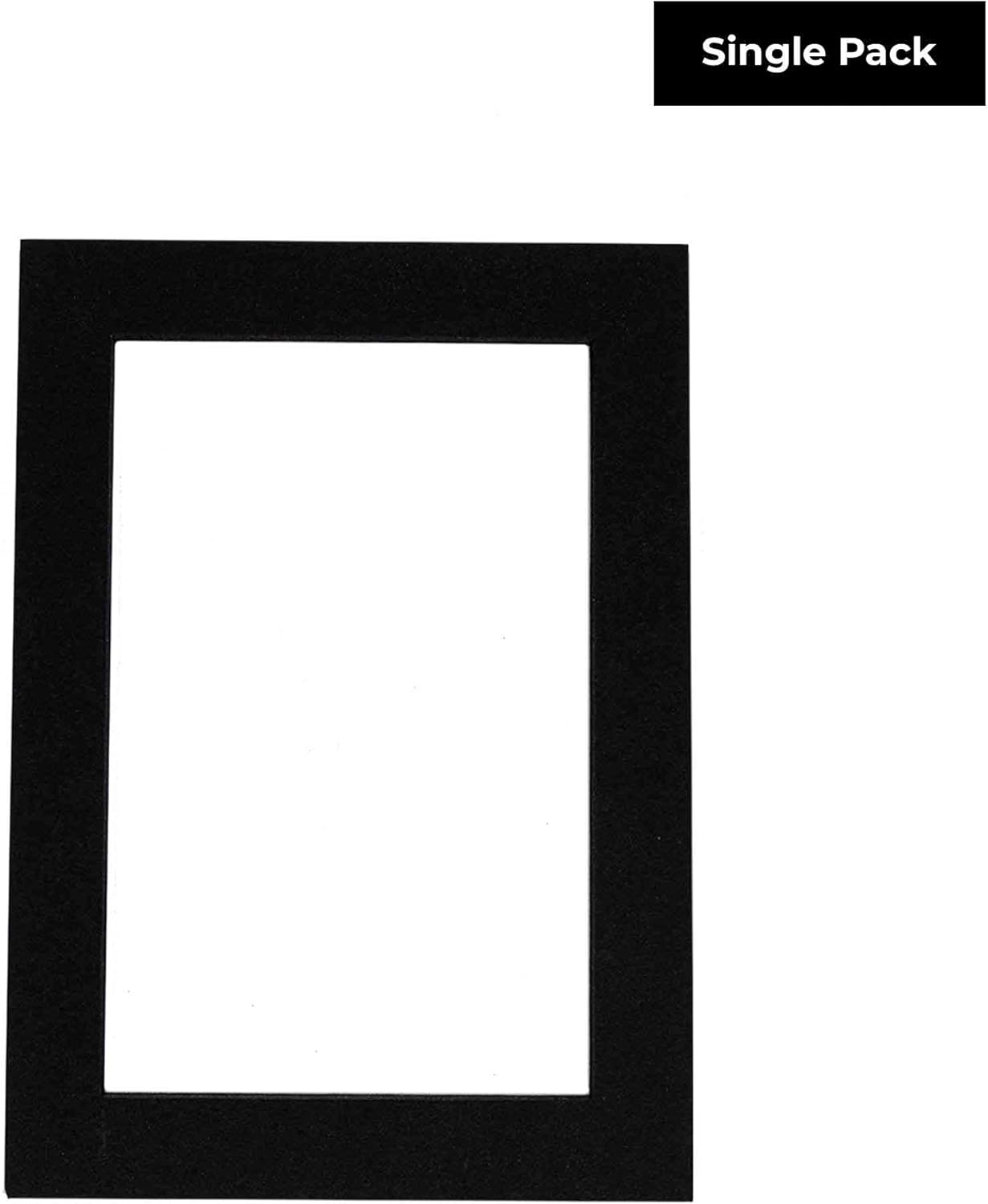 Poster Palooza 8x10 Mat Bevel Cut for 6x8 Photos - Acid Free Black with Black Core Precut Matboard - For Pictures, Photos, Framing - 4-ply Thickness