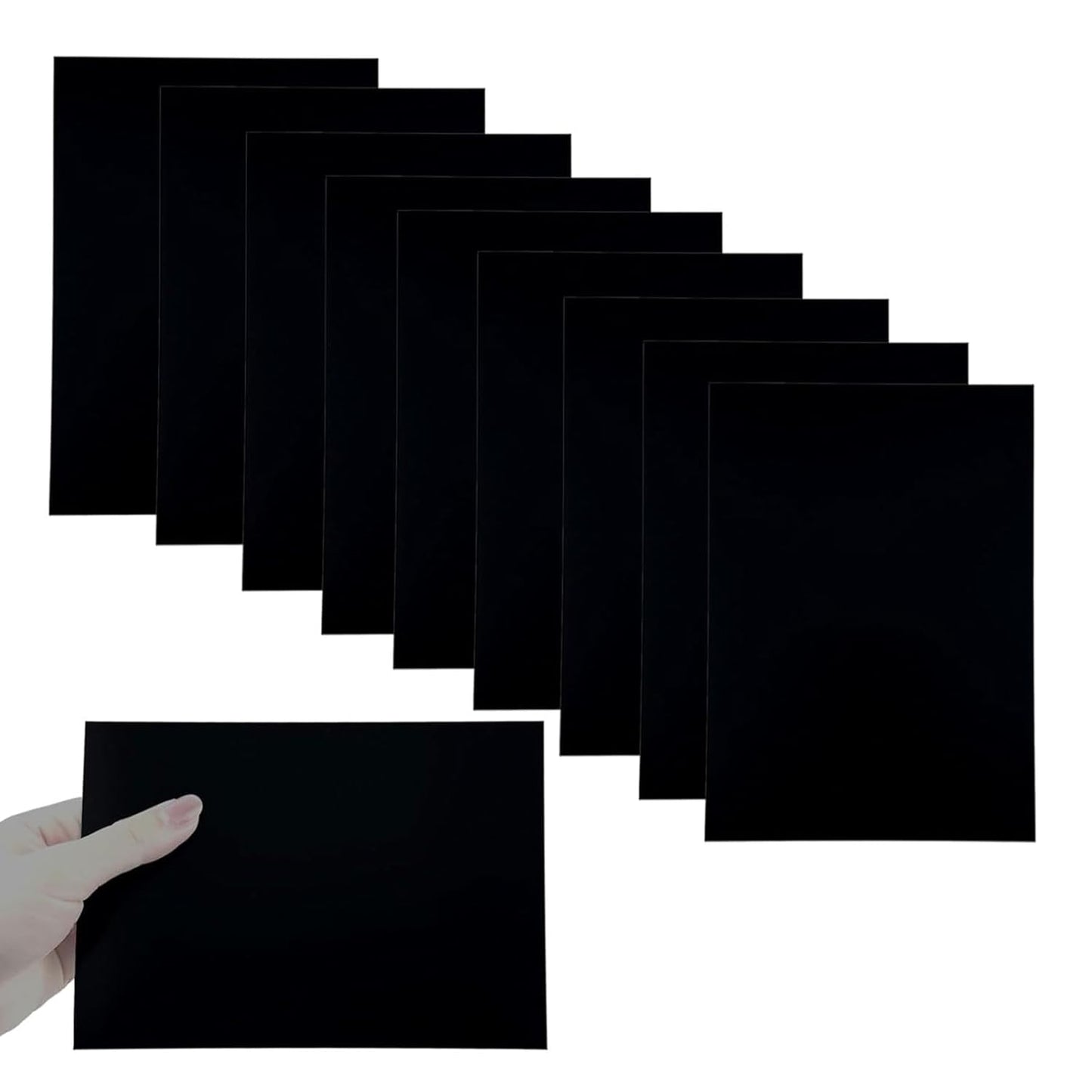 6Pcs Black Anodized Aluminum Sheet 5" x 7" x 1/32" (0.8mm) Corrosion-Resistant Metal Plates for Laser Engraving, DIY Crafting, Sign Making, Home Decor