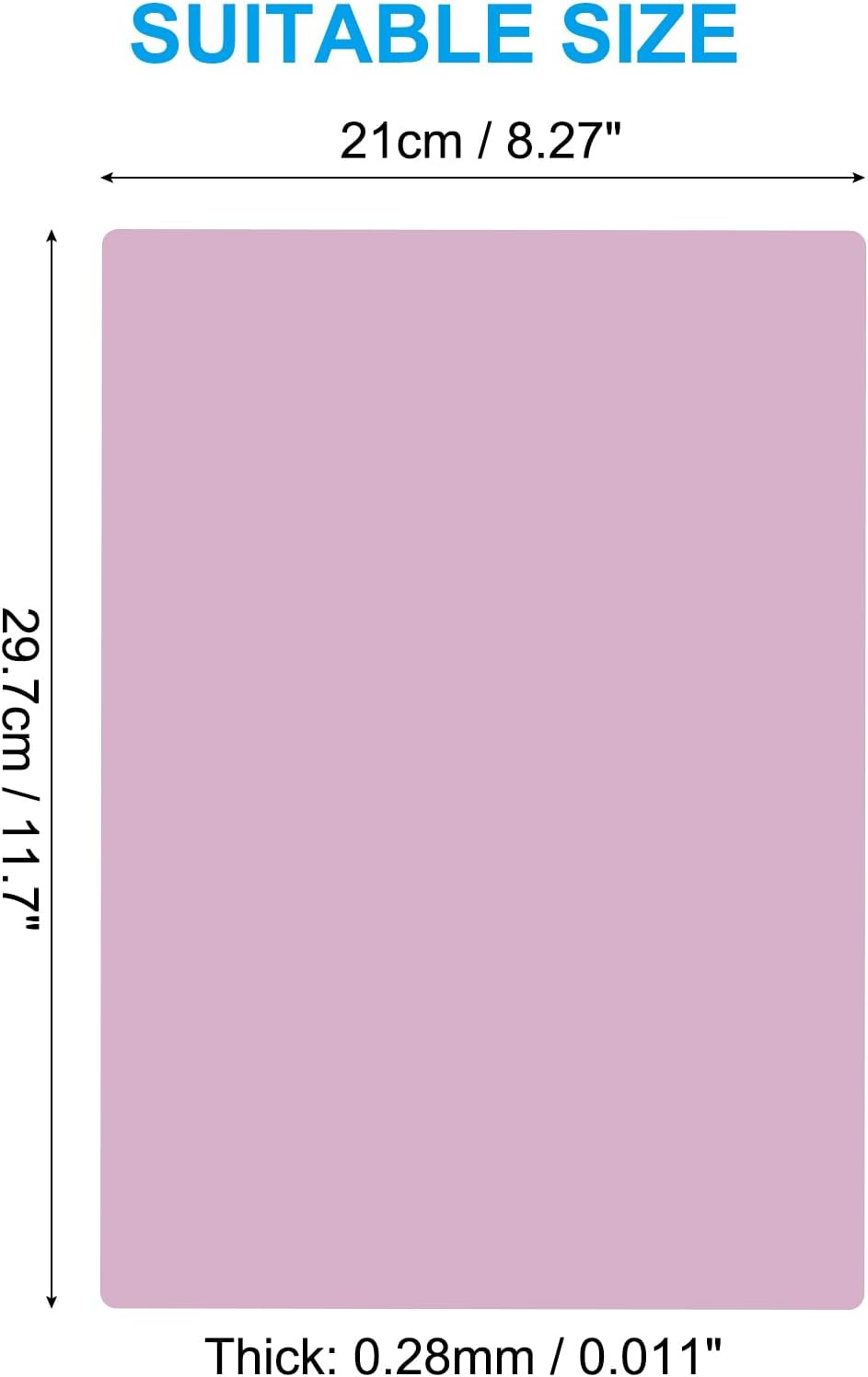 PATIKIL A4 Size Guided Reading Sheet, 5pcs Correction Lighting Gel Filter Colored Overlay Transparent Color Film for Classroom Photo Studio, Purple