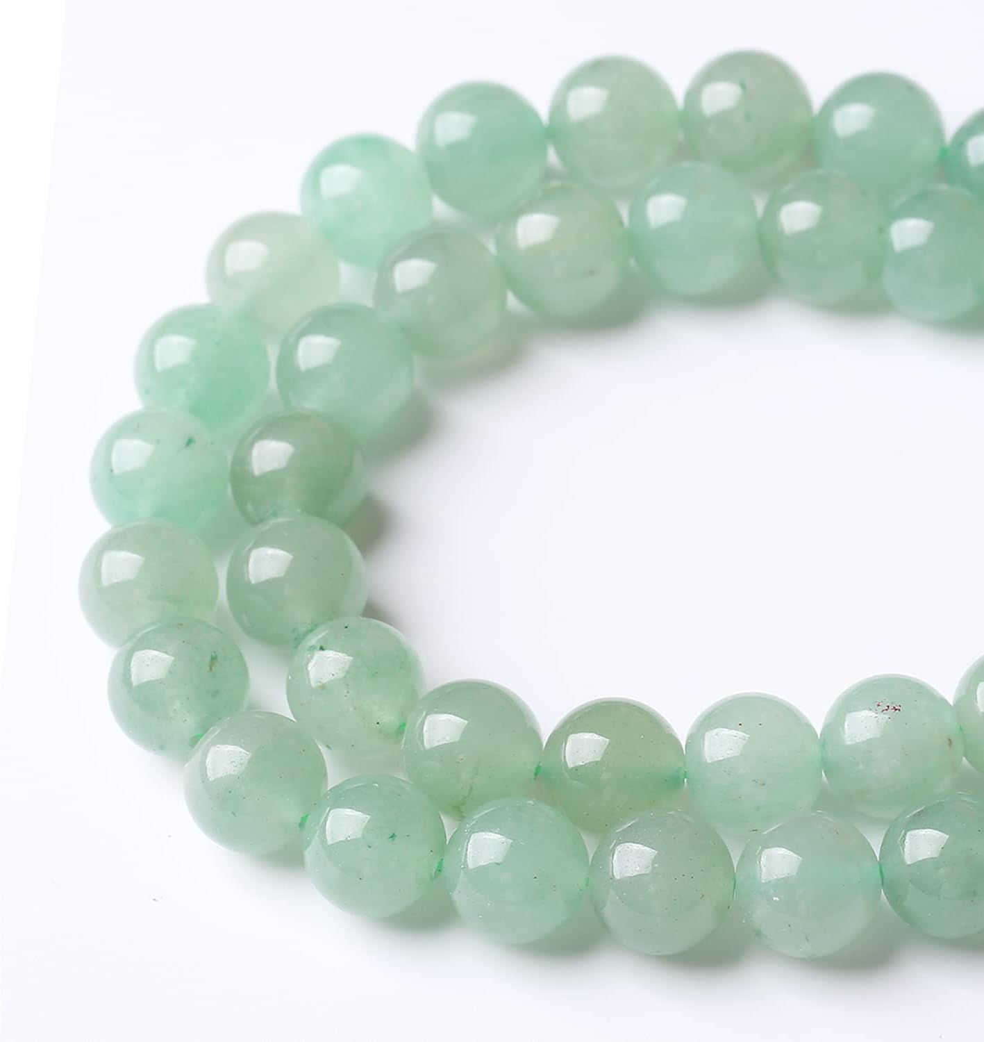 48PCS 8MM Natural Green Aventurine Stone Beads Energy Healing Beads for DIY Jewelry Bracelet Necklace Making for Jewelry Making15Inch