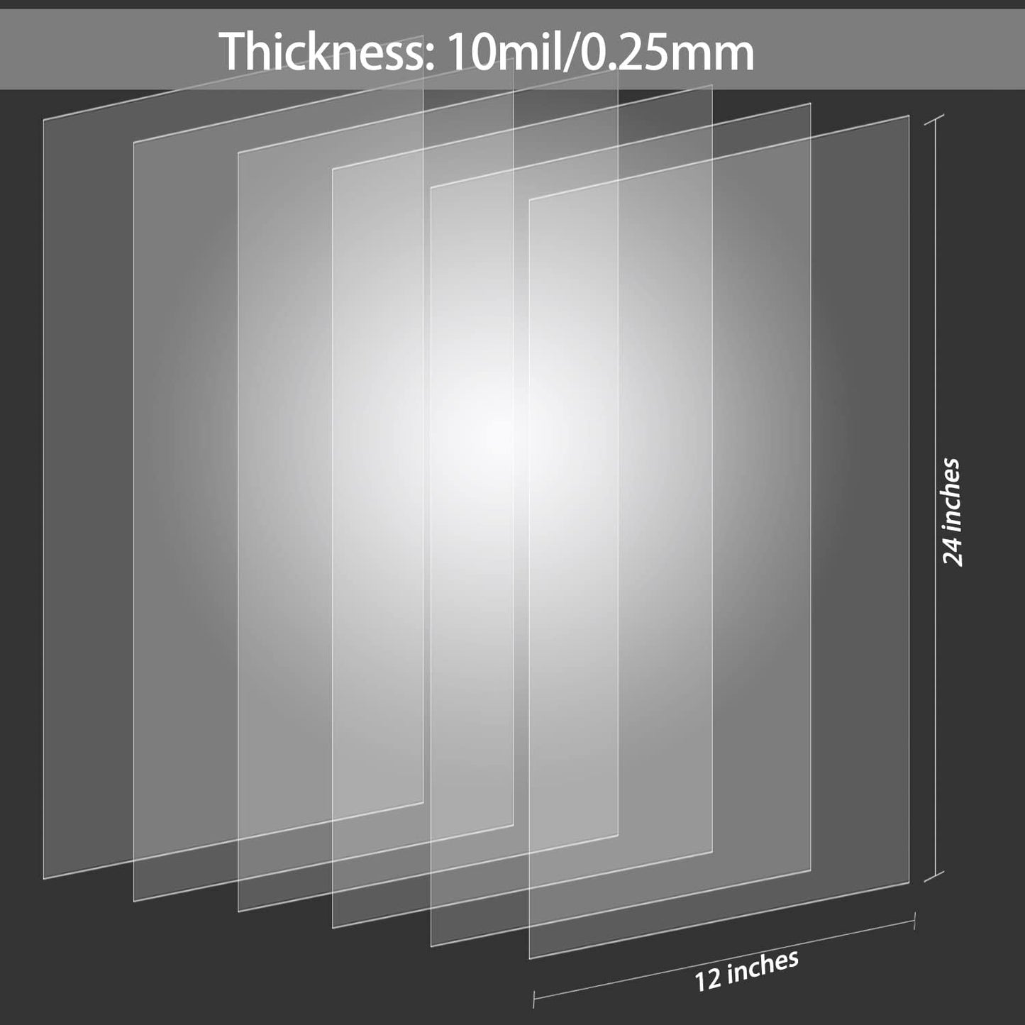 EGOSKY 10 Sheets 10 mil Mylar Sheet 12 x 24 inch Milky Translucent Plastic Blank Stencil, Make Your Own Stencil Template Material