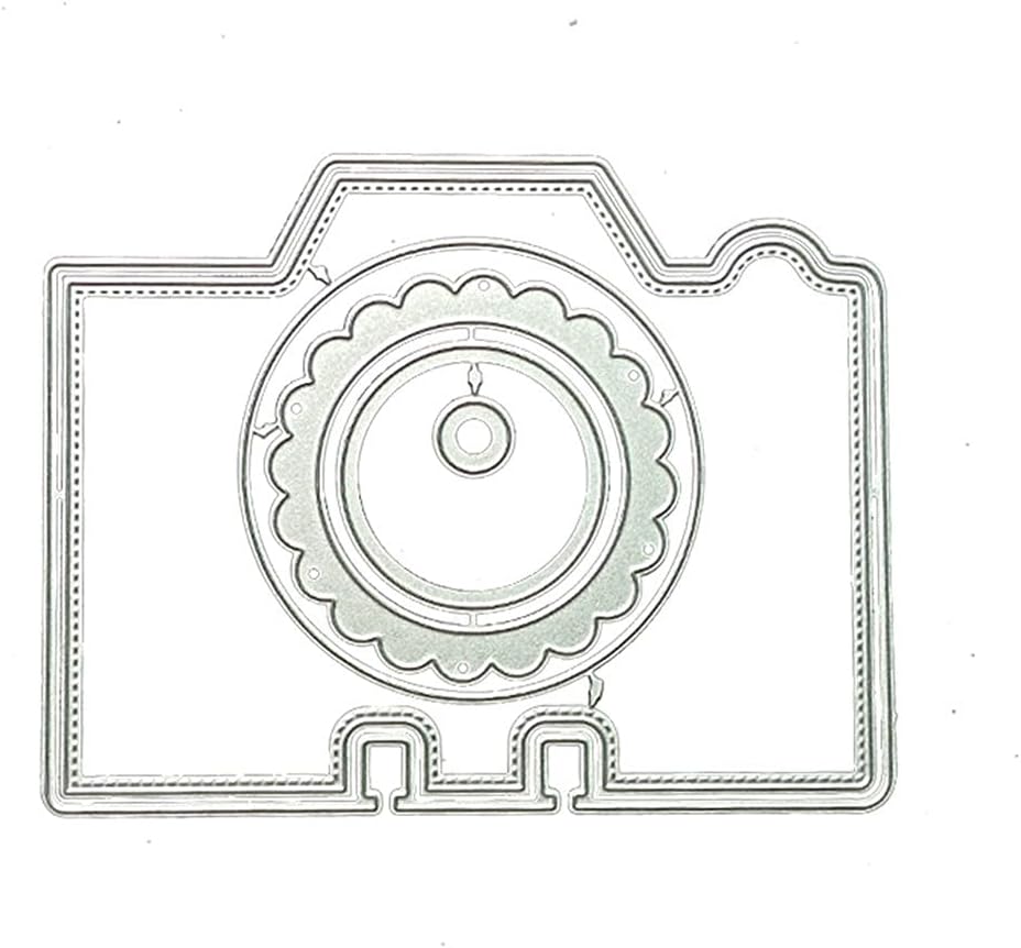Mvchifay Cutting Dies Happy Birthday Holiday Thanks Greetings Metal Stencils Scrapbooking Tool Love Heart DIY Carbon Steel Embossing Template for Paper Card Making (Camera-10x12.8cm)