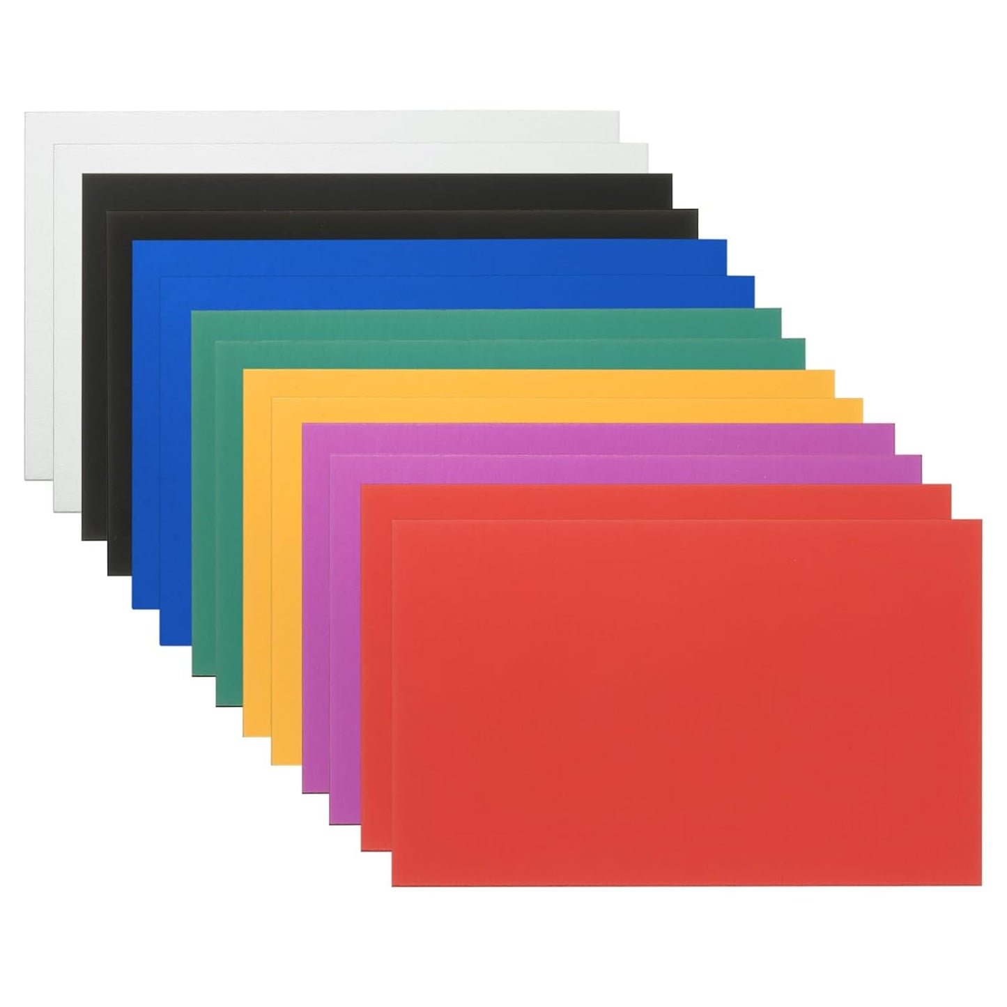 PATIKIL 2.1x3.3 Inch Anodized Aluminum Sheet Metal, 14Pcs Laser Plates Engraving Blanks 0.5MM Thin Rectangle for Crafting DIY Laser Engraving, Silver/Black/Blue/Green/Yellow/Red/Purple