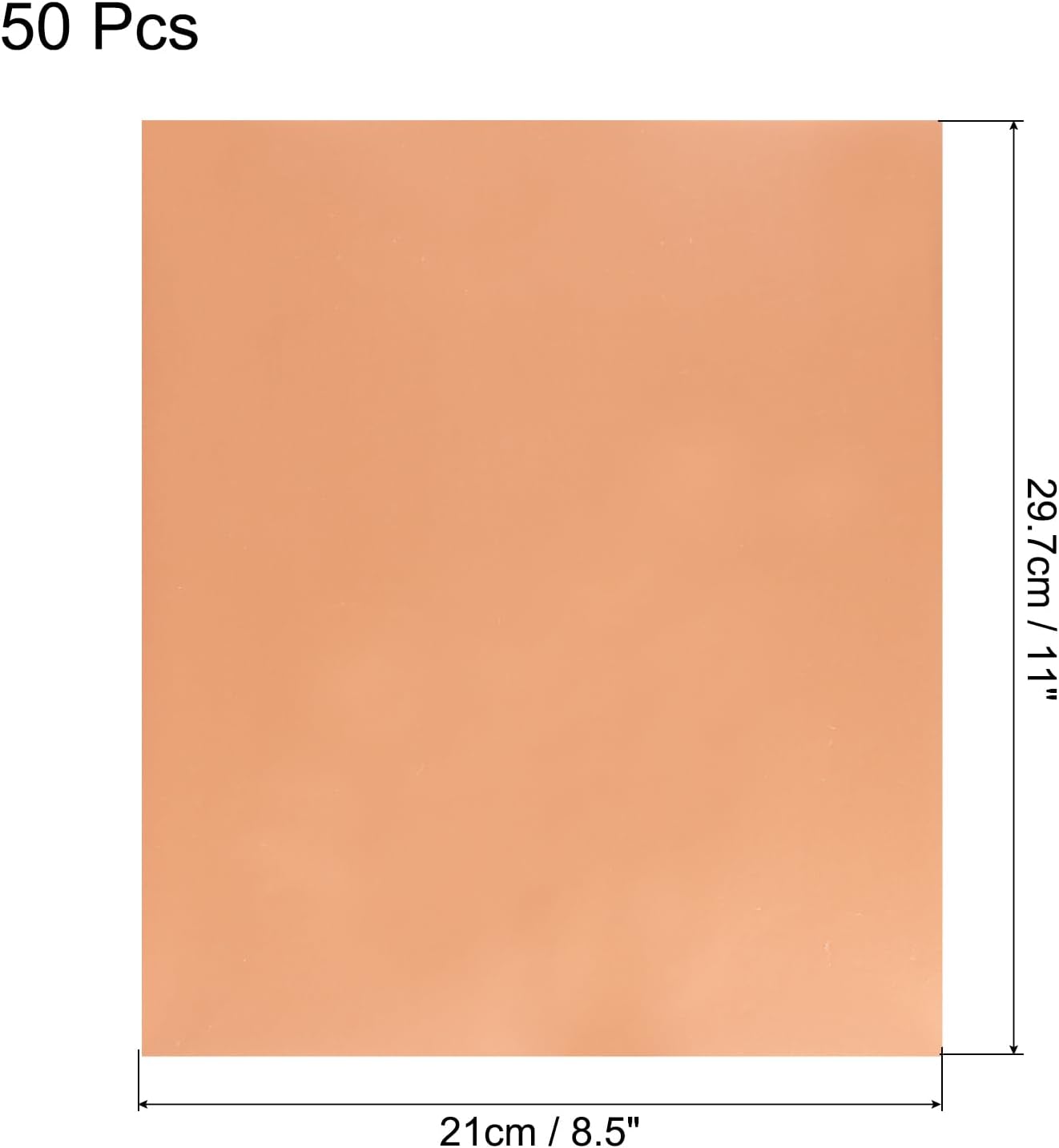 MECCANIXITY 50 Pack Toner Reactive Foil,Deco Foil Transfer Sheets 8.5"x11" A4 Hot Foil Paper for Laser Printer Scrapbooking Heat Transfer DIY Craft,Bronze