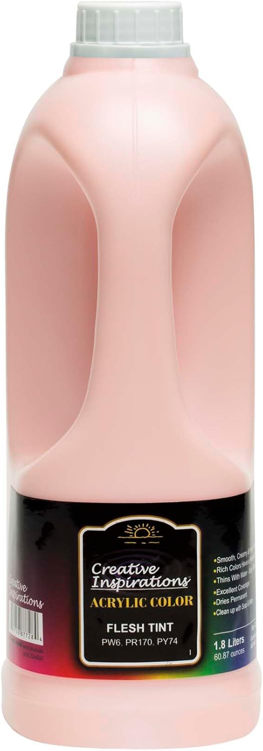 Creative Inspirations Acrylic Paint - Flesh Tint - 1.8 Liter - Smooth & Creamy Consistency, Vibrant Pigmentation, Great Coverage for Artists - Clean Up with Soap & Water